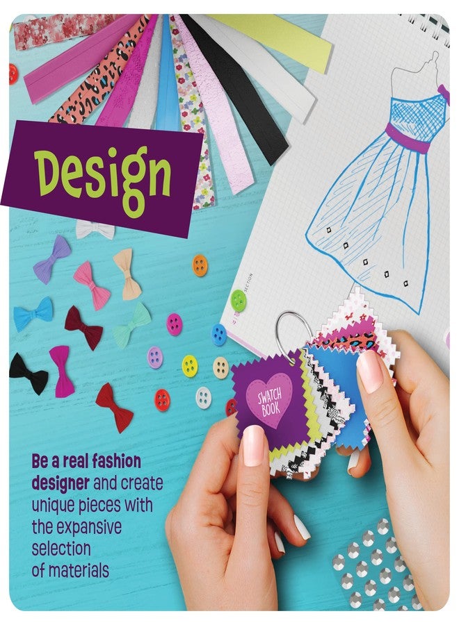 Pretty Me Fashion Design Studio - Sewing Kit for Kids - Designer Dress Girls Arts Crafts Kits Ages 8, 9, 10, 11, 12 Age - Sketch, Sew, Style - Kid Art Projects Gift - Girl Craft Activities Gifts - Image 4